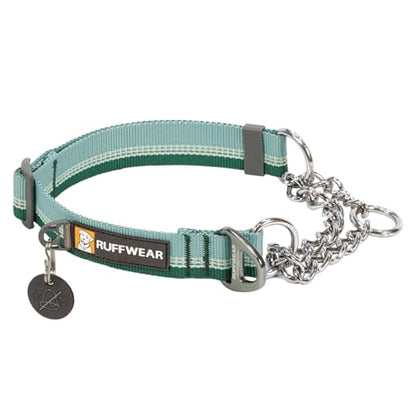 Ruffwear, Chain Reaction Dog Collar, Adjustable Reflective Martingale Escape-Proof Collar with Stainless Steel Chain, Professional Training Control, River Rock Green, 11"-14" - color: River Rock Green, size: 11"-14"