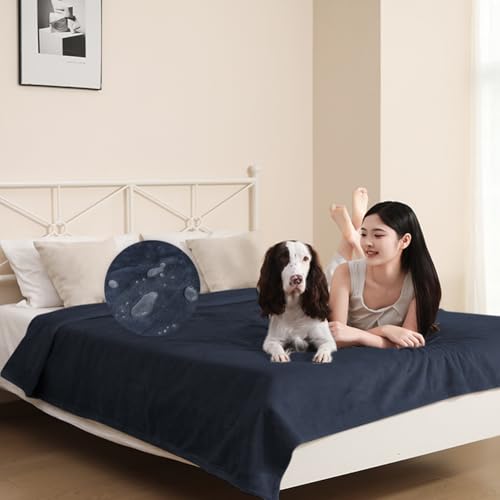 Waterproof Bed Blanket, Waterproof Pet Blanket, Double-Sided Flannel Leak-Proof and Spill-Proof Cover Blanket for Dogs and Cats, Home Protection Cover, Camping and Travel (30"×40", Navy Blue) - color: Royal Blue