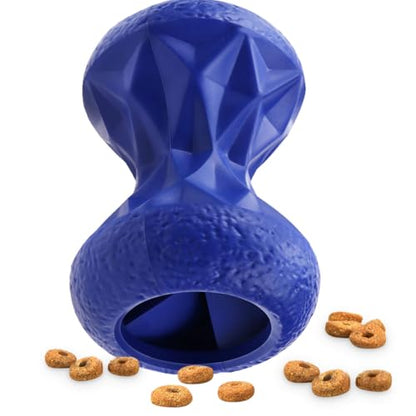 Rubber Dog Toys Treat Dispensing - Super Tough Treat Toys for Aggressive chewers Large Breed Durable Dog Toys IQ Training (Blue) - color: Prussian Blue, size: Large