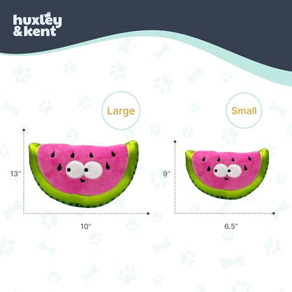 Huxley & Kent Funny Dog Toy w/Squeaker – Power Plush Squeaky Dog Toys for Small, Medium & Large Dogs – Soft Stuffed Animal for Indoor Play & Fetch - Fetchies® Walter Melon, Small - size: Small, style: Walter Melon