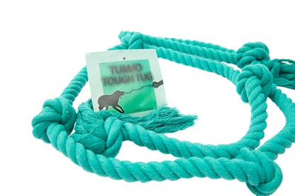 Tumbo Tough Tug Rope Dog Toy - (5 ft Long Strong and Durable Rope Pull Toy with Handle) TUG of WAR Dog Toy (Bahama Blue) - color: Bahama Blue