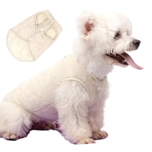 Dog Jacket - Insulated Waterproof Fleece Lined Garment, Outdoor Warmth Shield, Lightweight Secure Fit, Zipper Closure Breathable Fabric Pets Outfit, Hiking Camping Holiday Season Travel - color: Beige L