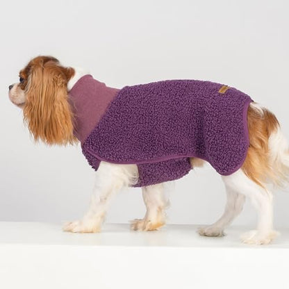 Fitwarm Sherpa Dog Turtleneck Sweater, Warm Dog Winter Clothes for Small Dogs Girl Boy, Doggy Pullover Jumper, Pet Outfit, Purple, Dark Pink, XXL - size: XX-Large