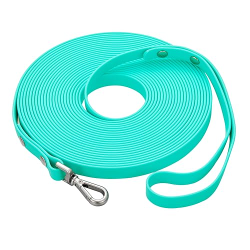 Waterproof Long Dog Training Leash 15ft Outdoor PVC Dog Leashes Great for Large Medium Small Dog Training Lead,Beach,Yard,Play,Camping(Mint Green - color: Mint Green, size: 15ft