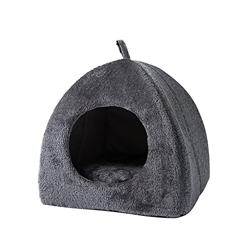 Eforcase Cat Cave Tent Bed - Foldable Covered House for Indoor Cats featuring Removable Cushion Pad - size: Medium