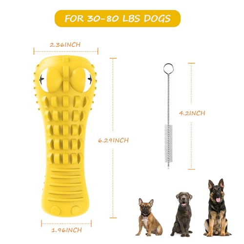 Cutiful Dog Toys for Aggressive Chewers Large Medium Breed, Indestructible Dog Chew Toys, Squeaky Interactive Tough Extremely Durable, Dogs Toothbrush Toys to Keep Them Busy - color: yellow