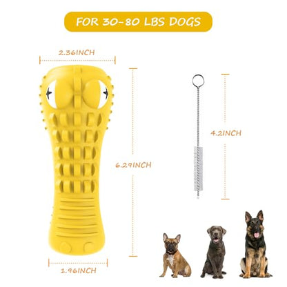 Cutiful Dog Toys for Aggressive Chewers Large Medium Breed, Indestructible Dog Chew Toys, Squeaky Interactive Tough Extremely Durable, Dogs Toothbrush Toys to Keep Them Busy - color: yellow