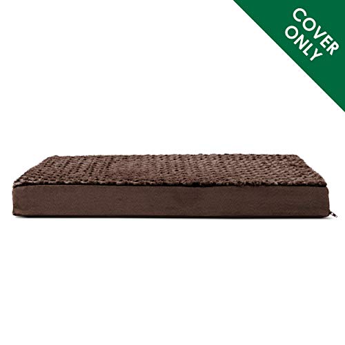 Furhaven Replacement Dog Bed Cover Ultra Plush Faux Fur & Suede Mattress, Machine Washable - Chocolate, Jumbo Plus (XX-Large) - color: Chocolate, size: Jumbo Plus (XX-Large) (Pack of 1)