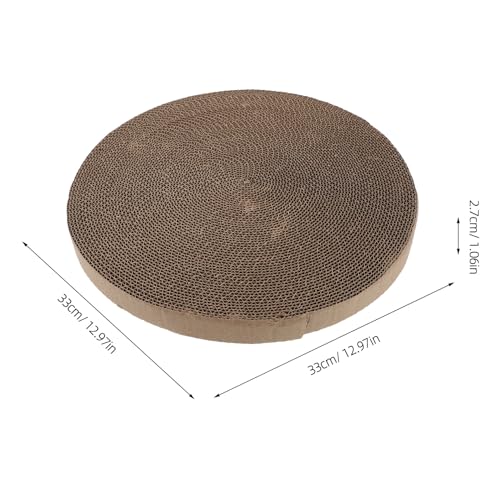 OUNONA Replaceable Round Cat Scratcher Pad Sturdy Corrugated Cardboard Scratch Board Replacement for Indoor Floor Cat Scratcher