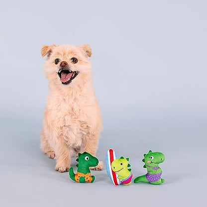 Fringe Studio Plush Dog Toy Set, Rawr-Ing Summer, Small 3 Piece Set, Pet Shop Collection (662089)