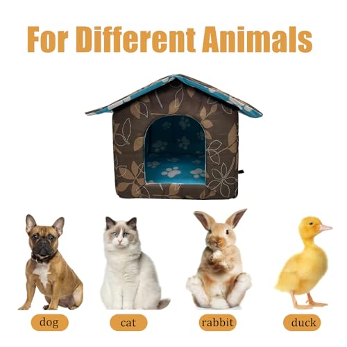 Soft Waterproof Dog House with Pad Pets Foldable Cool Cave Sleeping Bed for Dogs Cats Hamster Small Animal House All Weather Black - color: Black