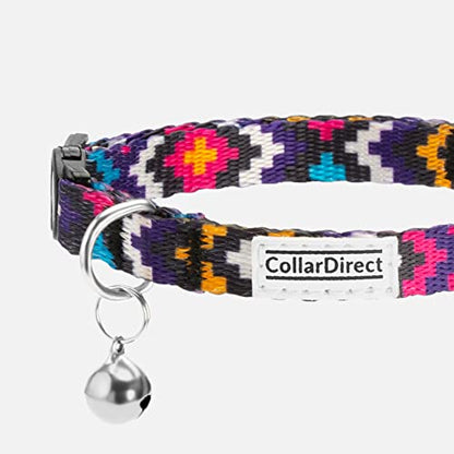 CollarDirect Cat Collar Breakaway with Removable Bell Set of 2 PCS - color: Blue & Purple