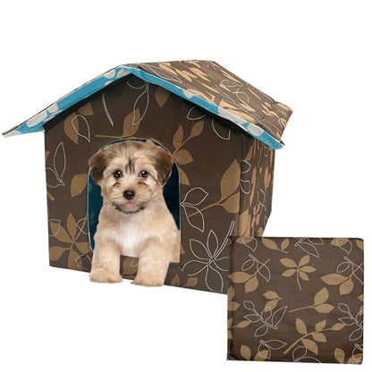 Soft Waterproof Dog House Pets with Pad Foldable Cool Cave Sleeping Bed for Dogs Cats Hamster Small Animal House All Weather Coffee - color: Coffee