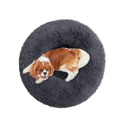 Large Cat Bed Round Dog Bed Warm Pet Beds Large Rabbit Pillow Calming Donut Ferret Beds Pillow Pet Kitten Bed Suit for 8KG Pet