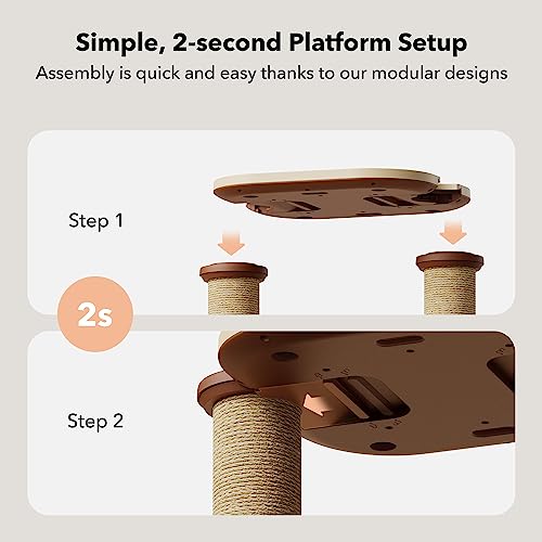 PETLIBRO Infinity Cat Tree Tower for Indoor Cats, Modular Design with Cat Bed, Toy, Felt Pads, Sisal Scratching Posts, 2-Second Setup, Sturdy Multi-Level Activity Center Cat Condo for Any Room