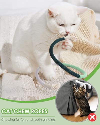 TINDTOP Cat Chew Toys, 12 Pack Silvervine Chew Sticks with 2 Pack Chew Ropes for Kittens Teeth Cleaning, Increase Appetite, Aggressive Chewers Cat Dental Toy - color: 14 Pack