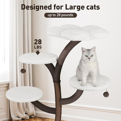Mavpet Multi-Level Modern Cat Tree, All-in-One Cat Tower with Scratching Post, Flower Cat Tree Houses for Indoor Cats