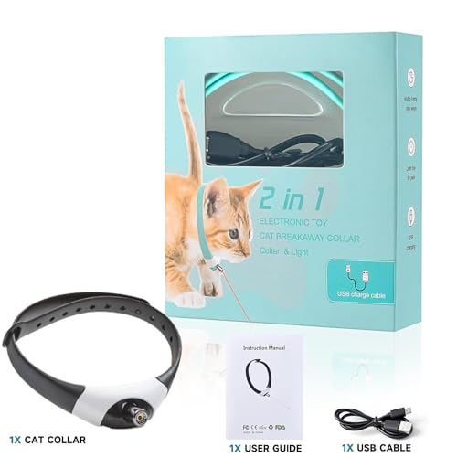 Interactive Cat Toys Laser Pointer Collar for Indoor Cats, Upgraded Automatic Cat Laser Toy with Red Light, Interactive Cat Toys for Bored Indoor Cats