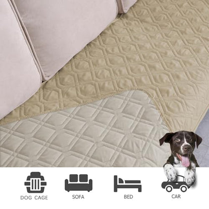 Ameritex Waterproof Dog Bed Cover Pet Blanket for Furniture Bed Couch Sofa Reversible - color: Beige+khaki, size: 30x53 Inch (Pack of 1)