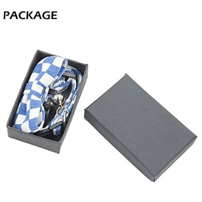 Bowtie Cat Collars Breakaway with Bell, Adjustable Cute Kitty Collars Safety Buckle Kitten Collar for Cat Puppy 7.5-11in (Blue Plaid) - color: Blue Plaid
