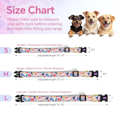 QQPETS Reflective Dog Collar with Soft Neoprene Padded Breathable Nylon Pet Collar Adjustable for Small Medium Large Dogs - color: Paintings, size: S