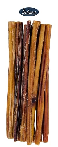 Bully Sticks for Dogs, 10 Count, 12 Inch Medium, Consistent Thickness, All Natural, Grass Fed, Rawhide-Free, Single Ingredient, Long Lasting Dog Chews