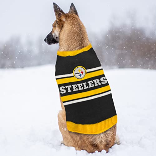 NFL Pittsburgh Steelers Dog Sweater, Size Small. Warm and Cozy Knit Pet Sweater with NFL Team Logo, Best Puppy Sweater for Large and Small Dogs - color: Pittsburgh Steelers, size: Small