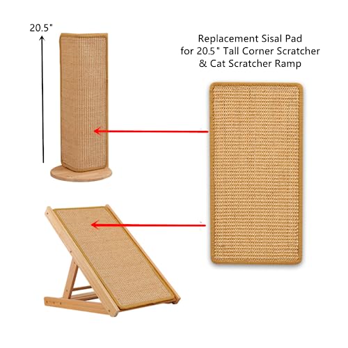 SHENGOCASE 4-Pack 10" x 19.7" Sisal Cat Scratching Mat Pad with Hook & Loop Tapes for Wall Couch, Window Perch, Cat Wall Furniture Shelve - size: 10" X 19.7"