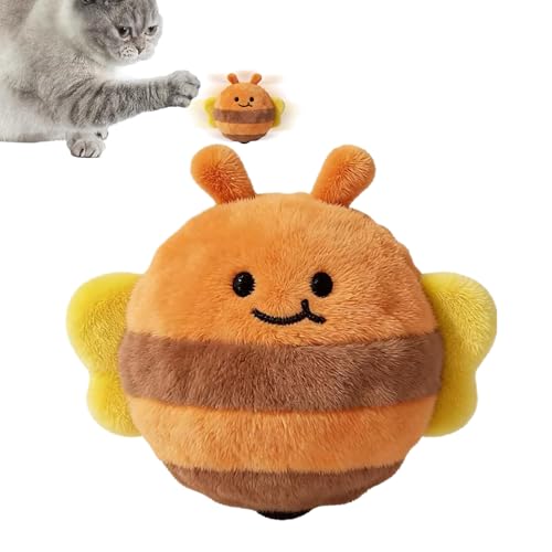 Plush Chewing Ball, Interactive Puppy Toy, Dog Ball with Soft Texture, Squeaky Chew Toy with Sturdy Stitching, Puppy Plush Balls for Indoor Outdoor Training, Boredom Relief - color: bee