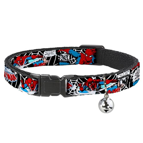 Cat Collar Breakaway Spider Man in Action2 Amazing Spider Man 8 to 12 Inches 0.5 Inch Wide