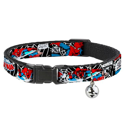 Cat Collar Breakaway Spider Man in Action2 Amazing Spider Man 8 to 12 Inches 0.5 Inch Wide