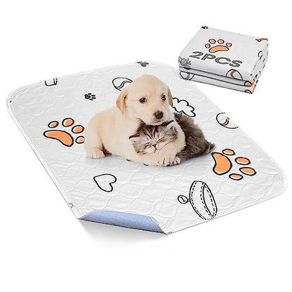 Washable Pee Pads for Dogs, 2 Pack Small 18"x24" Super Absorbent Reusable Puppy Pads Pet Training Pads, 100% Waterproof Non-Slip Puppy Pee Pads Whelping Dog Playpen Crate Potty Pads Puppy Essentials - size: 18X24 (2 Packs)