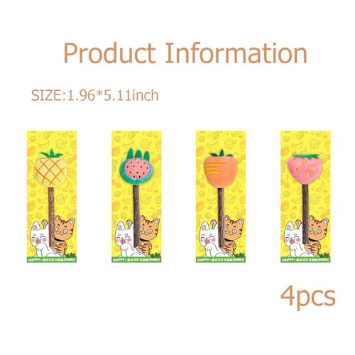 Cat Chew Toys 4 Pack, Silvervine Sticks and Organic Catnip Toys for Indoor Cats, Kitten Teething Chew Stick Toys, Dental Chew Toys for Cats, Interactive Cat Kicker Toys for Kittens and Adults