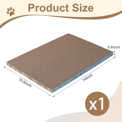 Cat Scratcher Pads, Cat Scratching Cardboard for Indoor Cats 14″Lx10.6″Wx0.6″H Dual-Side Corrugated Cats Scratching Post Reusable Supplies (1PCS) - size: 1pcs