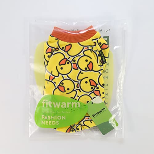 Fitwarm Funny Duck Dog Pajamas, Dog Winter Clothes for Small Dogs Girl, Lightweight Velvet Pet Jumpsuit, Cat Onesie, Yellow, Large - color: Duck, size: Large