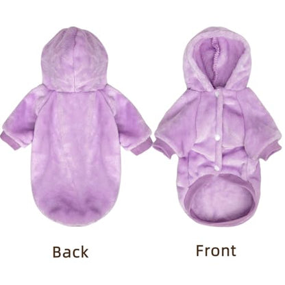 FabriCastle Dog Hoodie Sweater for Small Dogs Boy and Girl, Dog Clothes XS XXS Puppy Sweatshirt, Pet Outfit, Cat Clothing Super Soft Warm Snap On Closure (Light Purple, XX-Small) - color: Light purple, size: XX-Small