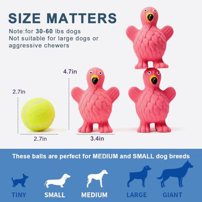 Squeaky Dog Toys for Medium Dogs, Soft Latex Squeaky Dog Ball, Cute Funny Squeak Flamingo Pet Toys - color: Flamingo - 3 Pack, size: Medium