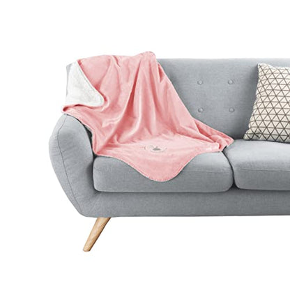 Waterproof Pet Blanket - 30x40-Inch Reversible Sherpa Fleece Throw Protects Couches, Cars, and Beds from Spills, Stains, and Fur by PETMAKER (Pink) - color: Pink, size: X-Small