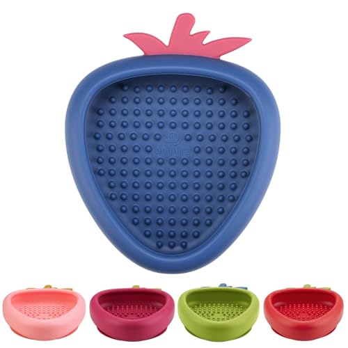 Freeze Dog Lick Bowl, Animire Non-Slip Slow Feeder Lick Mat for Dogs, Silicone Dog Enrichment Bowl for Distraction Anxiety Relief Boredom, BPA Free, Dishwasher Safe(Dark Blue,S) - color: B- Dark blue, size: S