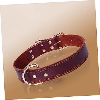 Happyyami Wide Dog Collar for Small Medium Large Dogs Genuine Grade Soft Padded Comfortable Pet Collar
