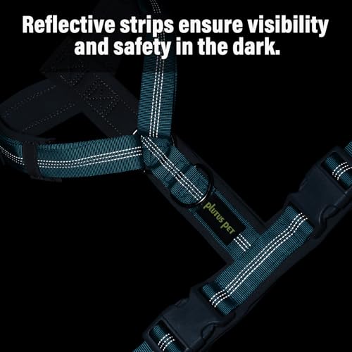 Plutus Pet No Pull Dog Harness, Adjustable Nylon Harness with Soft Padding, Reflective and Heavy Duty Dog Harness for Small, Medium, Large Dogs(Cyan, XS) - color: Cyan, size: XS