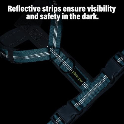 Plutus Pet No Pull Dog Harness, Adjustable Nylon Harness with Soft Padding, Reflective and Heavy Duty Dog Harness for Small, Medium, Large Dogs(Cyan, XS) - color: Cyan, size: XS