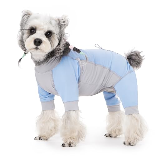 Dog Sun Protection Shirt for Dogs, UPF 50+ UV Protection Dog Shirt, Lightweight Breathable Quick-Dry Summer Dog Clothes, Full Coverage Dog Sun Shirt for Small Medium Dogs, Light Blue, L - color: Light Blue, size: Large