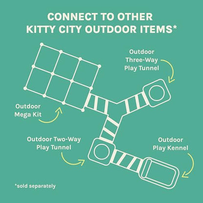 Kitty City Outdoor Catio Furniture and Play Kits for Cats, Play Combo - color: D) 1-Way Tunnel/Tent Combo