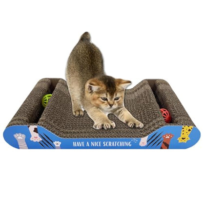 Cat Scratcher Cardboard | Reversible Corrugated Scratch Pad | Eco-Friendly | Durable | for Indoor Cats | Includes Catnip