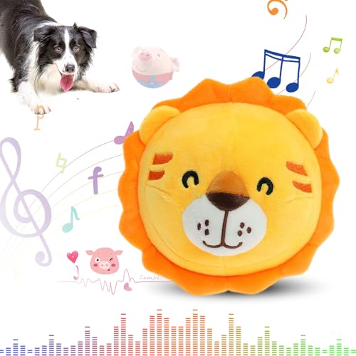 Active Moving Pet Plush Toy,Puppy Dog Toys to Keep Them Busy2026 New Small Dog Dog Squeak Toys,Interactive Dog Toys,Plush Toys for Dogs,Talking Moving Ball Toy (Lion) - color: Lion
