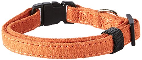 Dogline 3/8 x 7 to 11" Comfort Microfiber Soft Padded Pet Puppy Dog Collar, X-Small, Orange - color: Orange, size: W 3/8" L 7"-11"