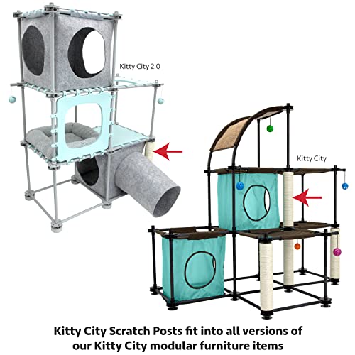 Kitty City Cat Furniture Accessories Cat Scratching Post Replacement and Only Compatible with Kitty City Playsets - color: E) 3-Pack Scratching Posts
