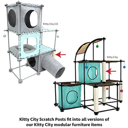 Kitty City Cat Furniture Accessories Cat Scratching Post Replacement and Only Compatible with Kitty City Playsets - color: E) 3-Pack Scratching Posts