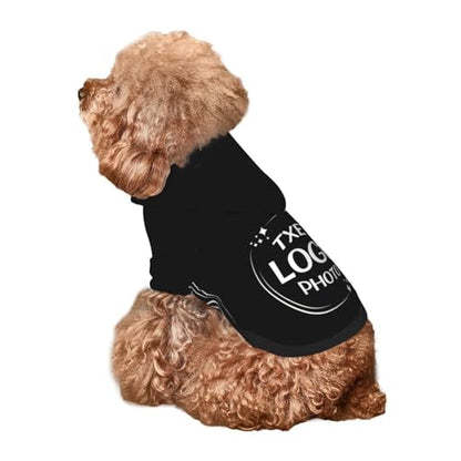 Personalized Dog Hooded Sweatshirt Pet Sweatshirt Design Custom Picture Text Clothes for Small Dogs Cats Customized Puppy Apparel Gifts Black Pet Hoodies - color: Black, size: Large